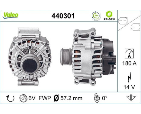 Alternator REMANUFACTURED PREMIUM 440301 Valeo, Image 2