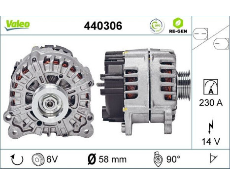 Alternator REMANUFACTURED PREMIUM 440306 Valeo, Image 2
