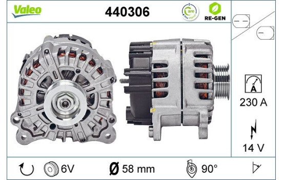 Alternator REMANUFACTURED PREMIUM 440306 Valeo, Image 2