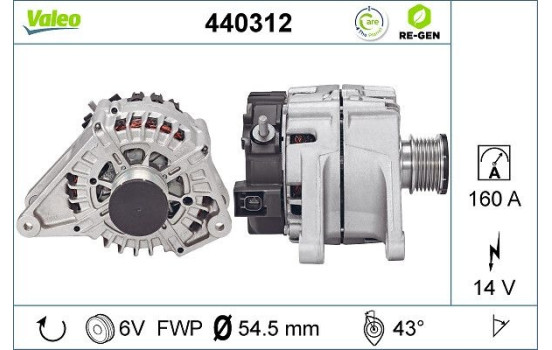 Alternator REMANUFACTURED PREMIUM 440312 Valeo, Image 2