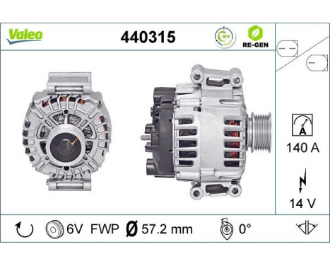 Alternator REMANUFACTURED PREMIUM 440315 Valeo, Image 2