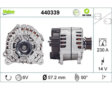 Alternator REMANUFACTURED PREMIUM 440339 Valeo, Image 2