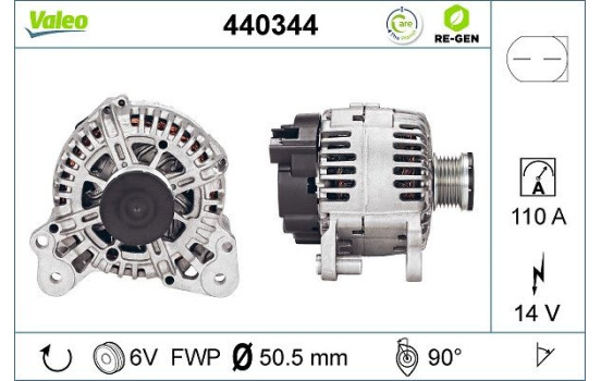 Alternator REMANUFACTURED PREMIUM 440344 Valeo, Image 2
