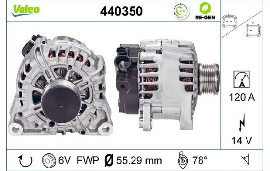 Alternator REMANUFACTURED PREMIUM 440350 Valeo, Image 2