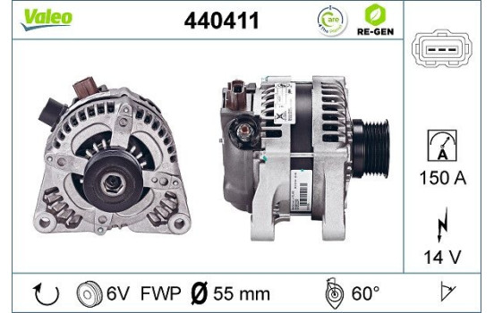 Alternator REMANUFACTURED PREMIUM 440411 Valeo, Image 2