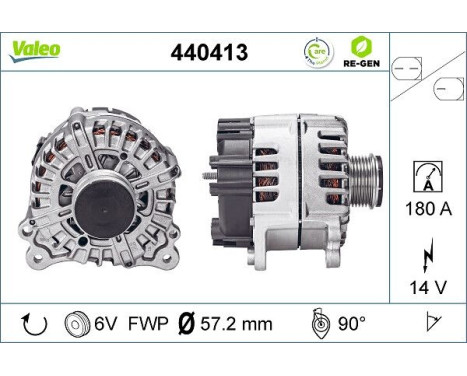 Alternator REMANUFACTURED PREMIUM 440413 Valeo, Image 2