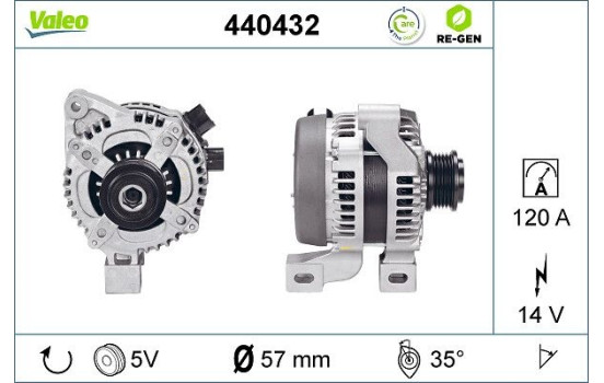 Alternator REMANUFACTURED PREMIUM 440432 Valeo, Image 2