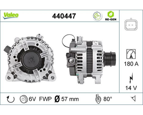 Alternator REMANUFACTURED PREMIUM 440447 Valeo, Image 2