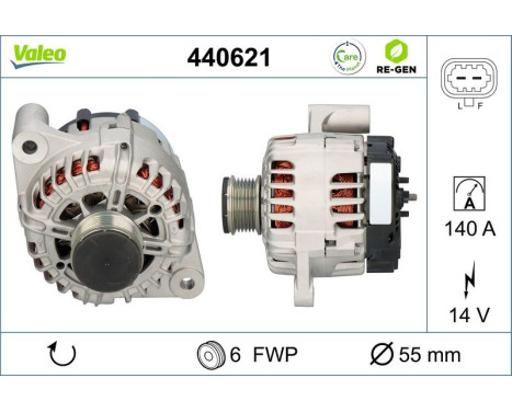 Alternator REMANUFACTURED PREMIUM 440621 Valeo, Image 2