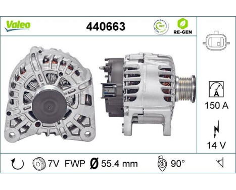 Alternator REMANUFACTURED PREMIUM 440663 Valeo, Image 2