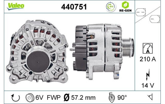Alternator REMANUFACTURED PREMIUM 440751 Valeo, Image 2