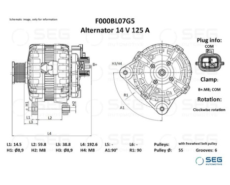 Alternator Renault 125A, Image 6