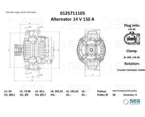 Alternator Volvo 150A, Image 6