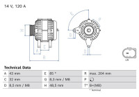 Dynamo / Alternator 0 986 084 670 Bosch