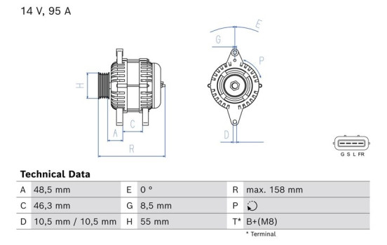 Dynamo / Alternator 0 986 085 070 Bosch
