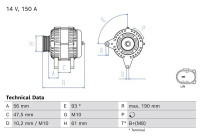 Dynamo / Alternator 0 986 086 020 Bosch