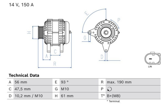 Dynamo / Alternator 0 986 086 020 Bosch