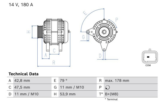 Dynamo / Alternator 0 986 086 790 Bosch