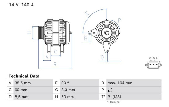 Dynamo / Alternator 0 986 086 840 Bosch