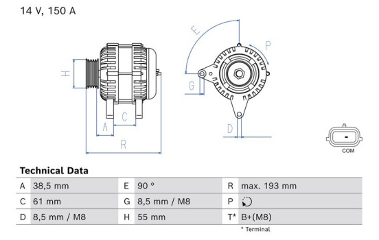 Dynamo / Alternator 0 986 086 930 Bosch