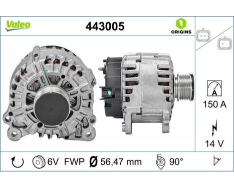Dynamo / Alternator 443005 Valeo