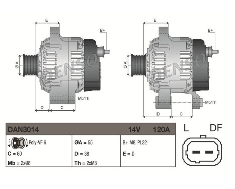 Dynamo / Alternator DAN3014 Denso, Image 3