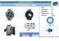 Dynamo Bmw 155A 215.517.155.215 Bosch