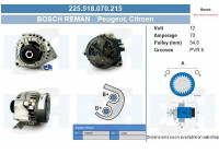 Dynamo Citroen / Peugeot 70A 0.123.310.013-R Bosch