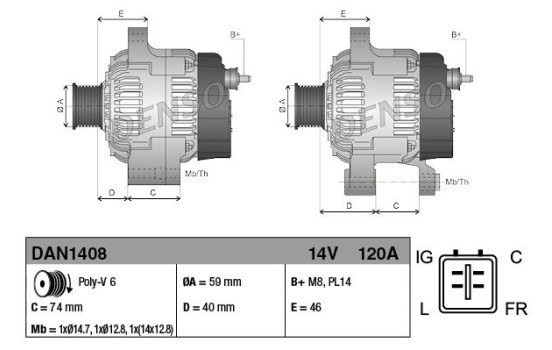 Dynamo DAN1408 Denso