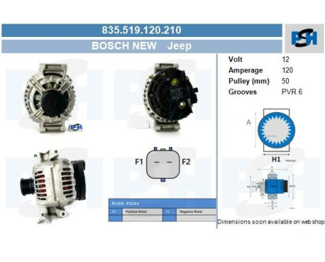 Dynamo Jeep 120A 0.124.515.115 Bosch