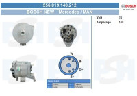 Dynamo Mercedes 140A 556.019.140.212 Bosch