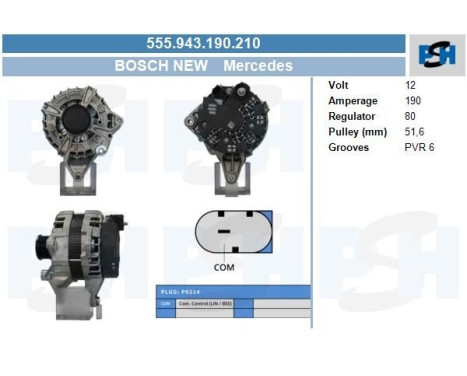 Dynamo Mercedes 190 A 555.943.190.210 Bosch