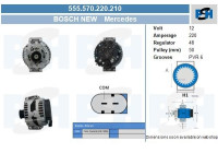 Dynamo Mercedes 220A 555.570.220.210 Bosch