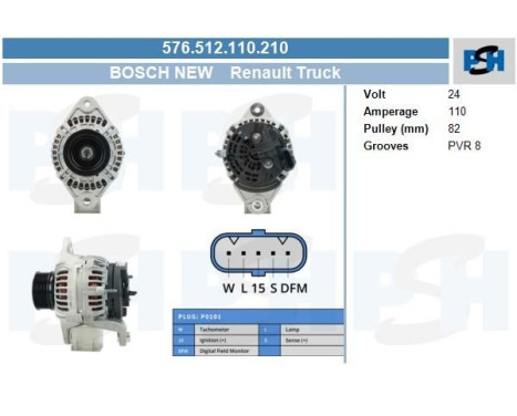 Dynamo Renault 110A 576.512.110.210 Bosch