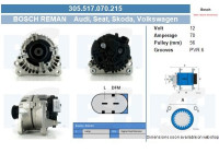 Dynamo Volkswagen 70A 0.124.315.004-R Bosch