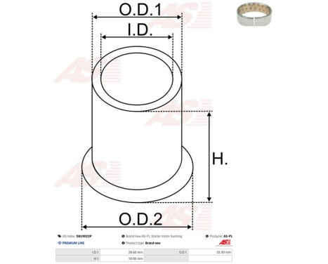 Bush, starter motor shaft, Image 2