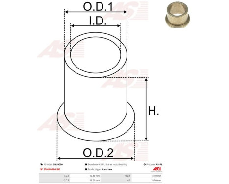 Bush, starter motor shaft, Image 2