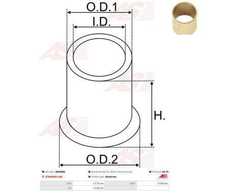 Bush, starter motor shaft, Image 2