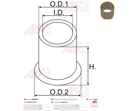 Bush, starter motor shaft, Image 2