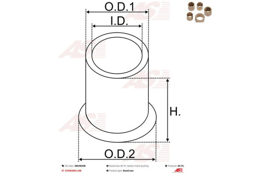 Bush, starter motor shaft, Image 2