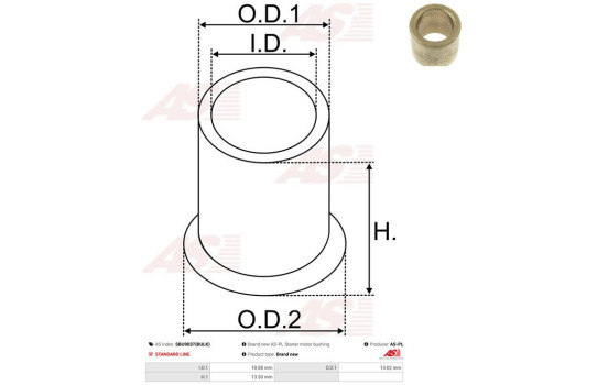 Bush, starter motor shaft, Image 2