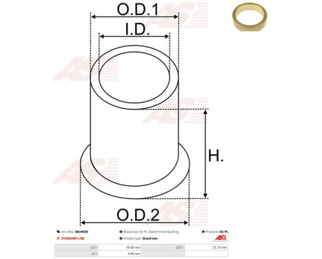 Bush, starter motor shaft, Image 2