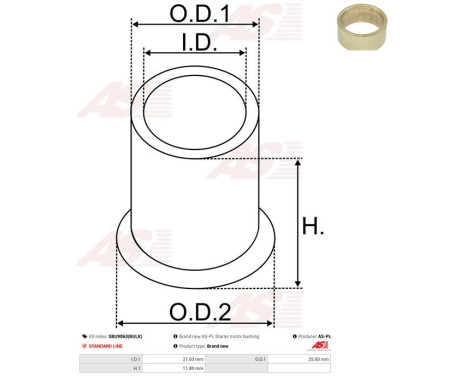 Bush, starter motor shaft, Image 2