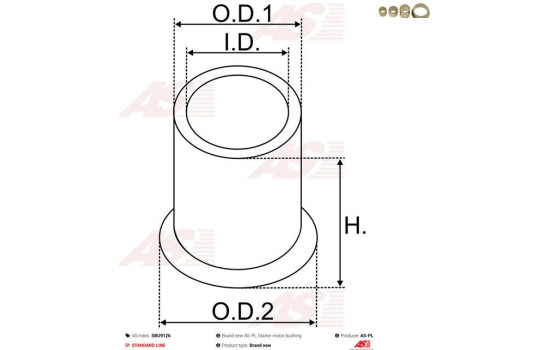 Bush, starter motor shaft, Image 2