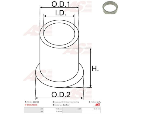 Bush, starter motor shaft, Image 2
