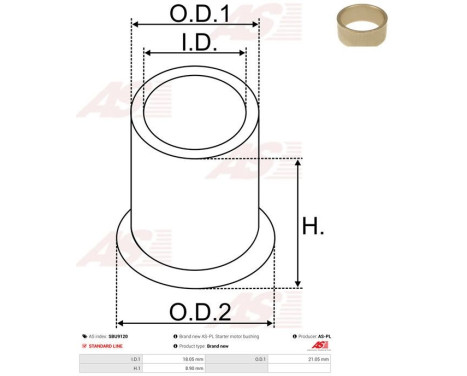 Bush, starter motor shaft, Image 2