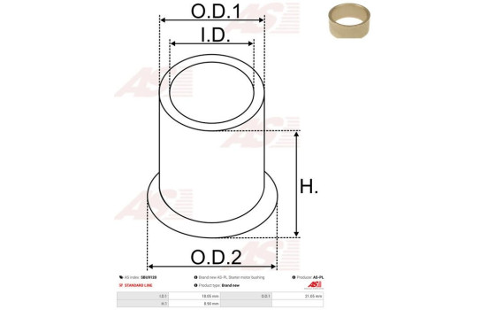 Bush, starter motor shaft, Image 2