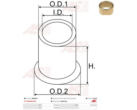 Bush, starter motor shaft, Image 2