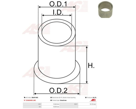 Bush, starter motor shaft, Image 2