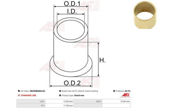 Bush, starter motor shaft, Image 2